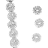 4mm Silver Plated Stardust Sparkle Round Beads (50) 4mm Silver Plated Stardust Sparkle Round Beads (50)