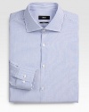 Sharp-fitting design in a classic striped style of crisp cotton.Button-frontSpread collarCottonMachine washImported