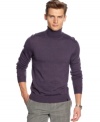 A holiday exclusive for the contemporary man. You'll learn the minimalist ways of Calvin Klein with this sleek, simple turtleneck sweater.