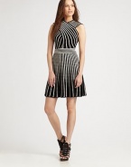 An irresistible pattern gives this knit dress instant appeal. The flattering top offers a touch of whimsy.Crossover topSleevelessPull-on styleAbout 22 from natural waist56% viscose/24% polyester/10% wool/10% acrylic Dry cleanMade in Italy Model shown is 5'11 (180cm) wearing US size 4. Additional Information Women's Premier Designer & Contemporary Size Guide 