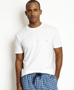 The soft cotton of this crew neck t-shirt from Nautica will have you lounging in comfort.