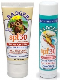 Badger SPF 34 Sunscreen and Face Stick SPF 35 Combo Pack