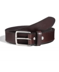 Rise above your style slump. Throw on this casual leather belt from Nautica for instant polish. Rise above your style slump. Throw on this casual leather belt from Nautica for instant polish.