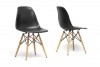 Baxton Studio Azzo Black Plastic Mid-Century Modern Shell Chair (Set of 2)