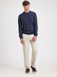 EXCLUSIVELY OURS. Effortless style is achieved with this comfortable crewneck, handsomely woven in soft merino wool for a remarkable look and feel.CrewneckWoolHand washMade in Italy EXCLUSIVELY OURS. Effortless style is achieved with this comfortable crewneck, handsomely woven in soft merino wool for a remarkable look and feel.CrewneckWoolHand washMade in Italy