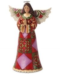 A celebration of fanciful colors and eye-catching shapes, this praying angel adds a charming touch and a folk-inspired accent to your space. A celebration of fanciful colors and eye-catching shapes, this praying angel adds a charming touch and a folk-inspired accent to your space.