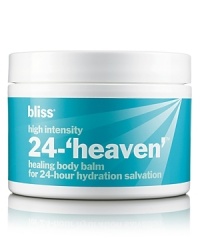 The answer to your prayers has arrived with high intensity 24-‘heaven', Bliss spas new healing body balm designed to deliver 24-hour hydration salvation to seriously dehydrated, damaged skin. This rich, therapeutic cream provides ‘everlasting' relief from head-to-toe, especially to particularly parched, flaky and problematic parts. With exfoliating lactic acid and soothing, protective colloidal oatmeal, the super-saturating formula is clinically proven to moisturize for 24 hours, breaking the cycle of dry skin to leave it smooth, healthy and gloriously soft all year long. ‘Heal'-lelujah! The answer to your prayers has arrived with high intensity 24-‘heaven', Bliss spas new healing body balm designed to deliver 24-hour hydration salvation to seriously dehydrated, damaged skin. This rich, therapeutic cream provides ‘everlasting' relief from head-to-toe, especially to particularly parched, flaky and problematic parts. With exfoliating lactic acid and soothing, protective colloidal oatmeal, the super-saturating formula is clinically proven to moisturize for 24 hours, breaking the cycle of dry skin to leave it smooth, healthy and gloriously soft all year long. ‘Heal'-lelujah!
