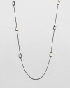 From the Notte Collection. Modern 18k gold and blackened sterling silver rectangular stations on a delicate link chain. 18k goldBlackened sterling silverLength, about 44Lobster clasp closureImported 