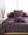 A sweet design. A muted landscape of wine and plum colored leaves compose this Elm sham from Calvin Klein. Its combed cotton fabric provides endless comfort.