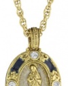 The Vatican Library Collection Blue Enamel Mary Pendant Necklace