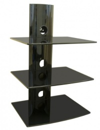 Mount-It! Triple Glass Shelves DVD/DVR/Component Wall Mount Shelf with Cable Management System