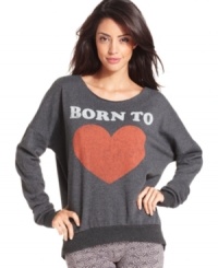 Stylishly slouchy, this Born To Love sweater by Dreamr is perfect for a relaxed everyday look! Stylishly slouchy, this Born To Love sweater by Dreamr is perfect for a relaxed everyday look!