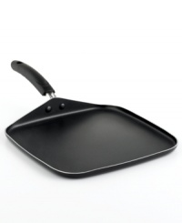 Your favorites come easy on this versatile nonstick griddle, the ideal kitchen companion for whipping up a breakfast buffet or healthy family dinner. The durable nonstick finish lets you cook with less fats or oils to transform your daily diet. Limited lifetime warranty.