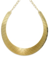 Exude confidence in this golden necklace from INC International Concepts. Features a collar designed that curves your neckline. Crafted in 12k gold-plated mixed metal. Approximate length: 14 to 18 inches + 2-inch extender. Exude confidence in this golden necklace from INC International Concepts. Features a collar designed that curves your neckline. Crafted in 12k gold-plated mixed metal. Approximate length: 14 to 18 inches + 2-inch extender.