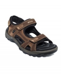 From sandy dunes to mountain trails (and everything in between), you'll have no problem enjoying your outdoor adventures with these lightweight strap men's sandals from Ecco. From sandy dunes to mountain trails (and everything in between), you'll have no problem enjoying your outdoor adventures with these lightweight strap men's sandals from Ecco.