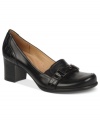 Fashion that leaves no question unanswered. The Fathom pumps by Naturalizer bring a chic air to your workday look with a sensible heel and buckle flair.