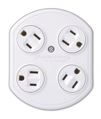 360 Electrical 36030-W 4-Outlet Rotating Adapter 360 Electrical 36030-W 4-Outlet Rotating Adapter