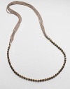An artistic and modern design with faceted beads on a multi-row mesh chain. Glass beadsGalvanized mesh wireLength, about 39Slip-on styleImported 