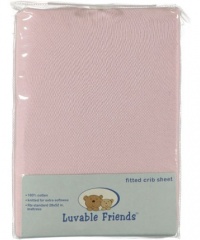 Luvable Friends Fitted Knit Crib Sheet, Pink Luvable Friends Fitted Knit Crib Sheet, Pink