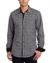 Marc Ecko Cut & Sew Men's Chambray Plaid and Solid Poplin Woven Shirt