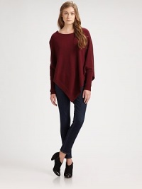 Dropped shoulders, voluminous dolman sleeves and a dramatic asymmetrical hem enhance this weekend-ready cashmere sweater. RoundneckDropped shouldersLong dolman sleevesAsymmetrical hemLonger length hits below the hipsCashmereDry cleanImportedModel shown is 5'11 (178cm) wearing US size XSmall. Dropped shoulders, voluminous dolman sleeves and a dramatic asymmetrical hem enhance this weekend-ready cashmere sweater. RoundneckDropped shouldersLong dolman sleevesAsymmetrical hemLonger length hits below the hipsCashmereDry cleanImportedModel shown is 5'11 (178cm) wearing US size XSmall.