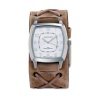 Nemesis Men's BFX017S Classic Vintage Brown X Leather Cuff Band Quartz Watch