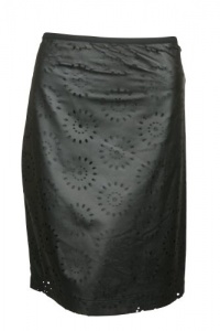 Ellen Tracy Womens Faux Leather Eyelet Detail Straight Skirt Ellen Tracy Womens Faux Leather Eyelet Detail Straight Skirt