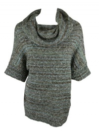 Fever Womens Chunky Cowl Neck Short Sleeve Sweater Fever Womens Chunky Cowl Neck Short Sleeve Sweater