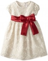 Sweet Heart Rose Girls 2-6X Lace Occasion Dress, Ivory/Red, 4