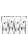 Refreshing florals. A polished platinum edge adds a classic touch to this set of drinking glasses with modern spirit. Pair with Grand Buffet Platinum dinnerware, also by Charter Club.