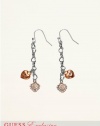 GUESS Heart Charm and Chain Earrings, ROSE GOLD