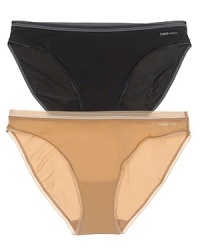 A pretty lace trim lends elegant style to this bikini from Calvin Klein Underwear. Style #D3432 A pretty lace trim lends elegant style to this bikini from Calvin Klein Underwear. Style #D3432