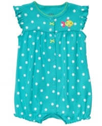 A fishy story. No one will doubt just how adorable she is in this sweet polka-dot romper from Carter's. A fishy story. No one will doubt just how adorable she is in this sweet polka-dot romper from Carter's.