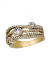 Effy Jewlery 14K Yellow Gold Diamond Ring, .91 TCW Ring size 7