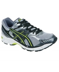The eye-popping color scheme on this pair of men's running shoes isn't the only thing that sets it apart. A reputation for comfort, fit, and all-around functional support make the updated GEL-Equation men's sneakers from Asics the perfect shoe for runners seeking looks and performance in an easily affordable package. The eye-popping color scheme on this pair of men's running shoes isn't the only thing that sets it apart. A reputation for comfort, fit, and all-around functional support make the updated GEL-Equation men's sneakers from Asics the perfect shoe for runners seeking looks and performance in an easily affordable package.