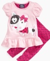 Flaunt your little fashionista's cool casual style with this adorable shirt and legging set from Mini Bean.