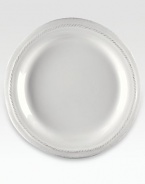 Whitewashed ceramic finished with scalloped edges and raised detail. 7 diam.Dishwasher safeMade in France