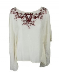 Beyond VintAGe Womens Embroidered Poncho Top Beyond VintAGe Womens Embroidered Poncho Top