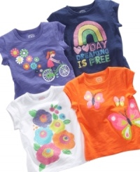 Imagination is everything. A sparkly, graphic print tee from Carter's shows off her creative side. Imagination is everything. A sparkly, graphic print tee from Carter's shows off her creative side.