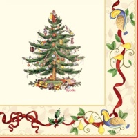C.R. Gibson Spode Decorated 3-Ply Paper Napkins, Dinner Size, 20-Pack, Ribboned Christmas Tree C.R. Gibson Spode Decorated 3-Ply Paper Napkins, Dinner Size, 20-Pack, Ribboned Christmas Tree