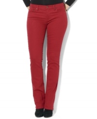 Lauren Jeans Co.'s essential plus size denim jean features a slim, straight leg and a hint of stretch for a versatile, modern look. Lauren Jeans Co.'s essential plus size denim jean features a slim, straight leg and a hint of stretch for a versatile, modern look.