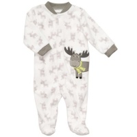 Carters Infant Boys White and Grey Reindeer Footed Microfleece Sleep & Play, 3M Carters Infant Boys White and Grey Reindeer Footed Microfleece Sleep & Play, 3M
