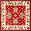 Area Rug 6x6 Square Traditional Red - Ivory Color - Safavieh Lyndhurst Rug from RugPal