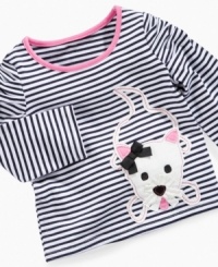 Jazz up her everyday style with stripes and a cute pooch on this darling shirt from First Impressions. Jazz up her everyday style with stripes and a cute pooch on this darling shirt from First Impressions.