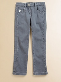 Give her the gift of must-have style. These grey jeans with the beloved five-pocket design offer a hint of stretch for a comfy fit.Button closureZip flyBelt loopsFive-pocket styleLogo detail on coin pocket98% cotton/2% elastaneMachine washImported Give her the gift of must-have style. These grey jeans with the beloved five-pocket design offer a hint of stretch for a comfy fit.Button closureZip flyBelt loopsFive-pocket styleLogo detail on coin pocket98% cotton/2% elastaneMachine washImported