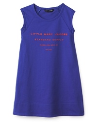 A sporty, versatile sleeveless tee from Little Marc Jacobs pairs well with shorts, skirts or jeans and features contrast branding in the front. A sporty, versatile sleeveless tee from Little Marc Jacobs pairs well with shorts, skirts or jeans and features contrast branding in the front.