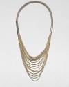 Metallic strands of suede, wrapped with lurex and chain details.Drop, about 14LeatherMade in Italy of imported fabric