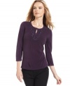 Elegant beading makes Debbie Morgan's petite sweater stand out from the crowd!