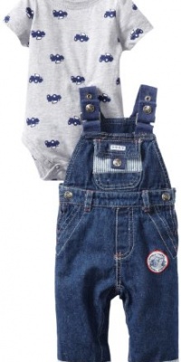 Little Me Baby-boys Newborn Jeep Overall Set, Blue, 6 Months Little Me Baby-boys Newborn Jeep Overall Set, Blue, 6 Months