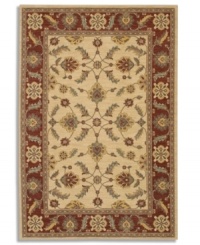Covered in graceful floral imagery, this area rug will fill your room with color. The Sedona rug is woven from New Zealand worsted wool that has been specially twisted and space-dyed to replicate the look of a hand-woven Peshawar rug. In ivory with a deep red border, this magnificent piece creates an inviting space for gatherings in your home. Covered in graceful floral imagery, this area rug will fill your room with color. The Sedona rug is woven from New Zealand worsted wool that has been specially twisted and space-dyed to replicate the look of a hand-woven Peshawar rug. In ivory with a deep red border, this magnificent piece creates an inviting space for gatherings in your home.
